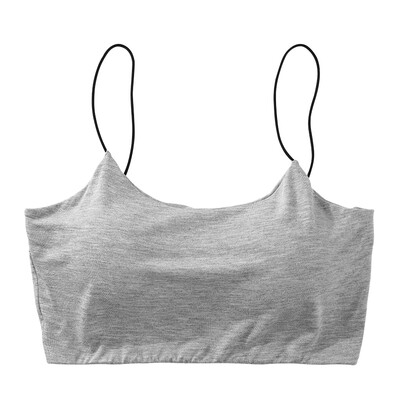 

Womens Solid Color Bra Backless Bra Top Breathable Chest Pad Thin Shoulder Strap
