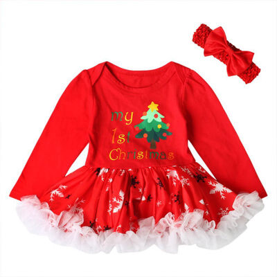 

Casual Baby Infant Cotton Letter Christmas Style Printed Children Girls Clothing Set Short Sleeve Dress Bodysuit One-piece