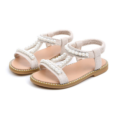 

New Children Toddler Kids Baby Girls Summer Pearl Design Single Princess Shoes Sandals