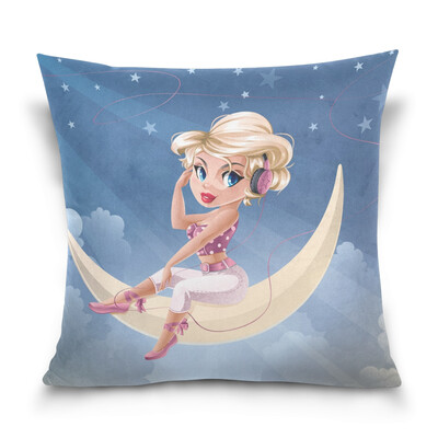 

ALAZA Throw Pillow Cover 16 X 16 inch Christmas Gift Cushion Cover with Cool Girl Printed Pillowcase