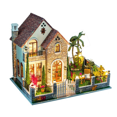 

YIWULA3D Wooden DIY Miniature House Furniture LED House Puzzle Decorate Creative Gifts