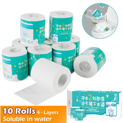 

10 Rolls of Toilet Roll Paper 4 Layers Household Affordable Toilet Paper Hand Paper Core Roll Paper Health Toilet Pape