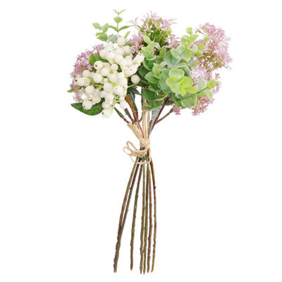 

Artificial Flowers Berries Hybrid Bouquet for Wedding Home Party Decoration Plastic Fake Flowers Fall Decoration