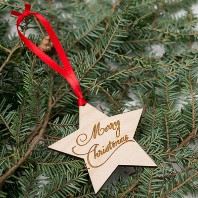 

Tailored Christmas Wood Chip Tree Ornaments Xmas Hanging Pendant Decoration Gifts
