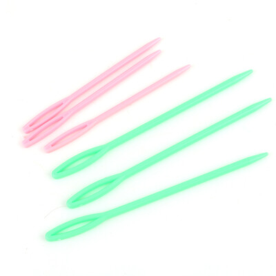 

6pcs Large-Eye Plastic Needles Weaving Sewing Knitting Needles Colorful