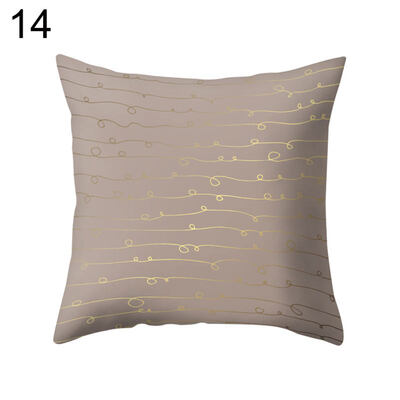 

Circle Line Leaf Square Pillow Case Cushion Cover Sofa Bed Car Cafe Office Decor