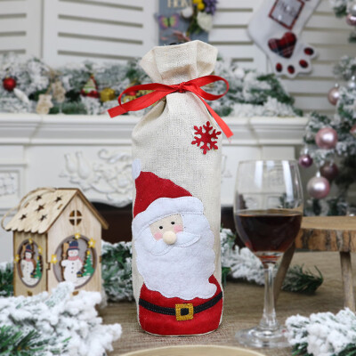 

Tailored Christmas Red Wine Bottle Bag Cartoon Christmas Decoration Wine Gift Bag