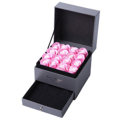 

Romantic Valentines Day Rose Soap Flower Jewelry Storage Box Home Festive Party Supplies Artificial Decorations Dried Flowers