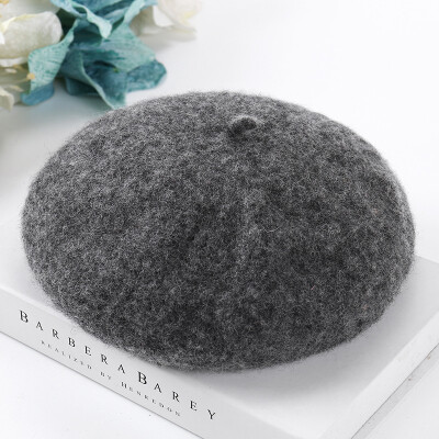 

New wool wool beret Japanese literary&artistic painter cap student cap English pumpkin bud cap 2019