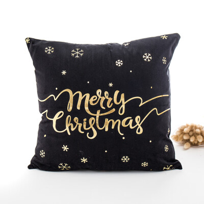 

〖Follure〗Merry Christmas Gold Foil Printing Pillow Case Sofa Waist Throw Cushion Cover