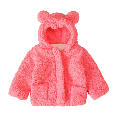 

Infant Girls Clothes New Baby Boys Jacket Toddler Cute Thick Fur Winter Warm Coat Outerwear Hooded Baby Coat