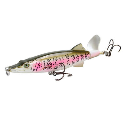 

Minnow Trolling Whopper Popper 13cm 16g Topwater Fishing Lure Artificial Hard Bait 3D Eyes Plopper With Rotating Tail Fishing