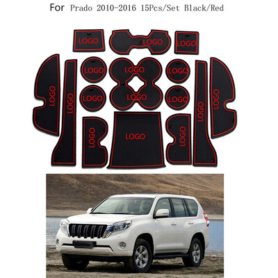 

15pcs Replacement for Toyota Prado 2010-2016 Gate Slot Pad Non-slip Cup Mats Anti-Slip Door Groove Stickers