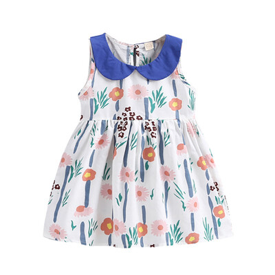 

2019 Baby Girl Dress New Baby Dresses Pattern Print Floral Cartoon Princess Baby Summer Clothes Kids Girl Clothes