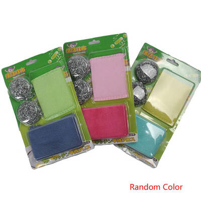

Home Kitchen Steel Wire Ball Scrubbers Cleaning Tools Set Sponge Eraser Stuffed Dish Dinnerware Washing Cloth