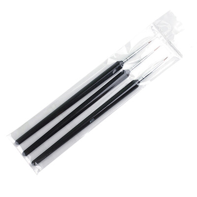 

3Pcs Nail Liner Brush Set Women Girls Black Handle Nail Drawing Painting Pen Manicure Art Tool