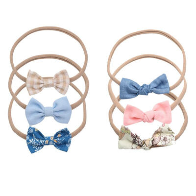

New Arrival 6pcsset Baby Headband Bow Headwear Good Elastic Boy Girl Beanie Spring Autumn Childrens hair accessories F2