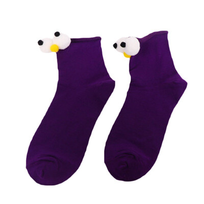 

Cute Cartoon Women Girl three-dimensional Antumn Ankle Socks Big Eyes Warm Casual Heap Solid Color Socks