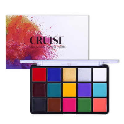 

15 Colors Face Body Painting Oil Flash Tattoo Painting Art Christmas Halloween Party Professiona Makeup Palette