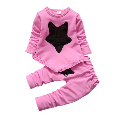 

Autumn Baby Girl Adorable Star Printed Long Sleeve Sweatshirt Blouse Trousers Casual Outfits Clothes
