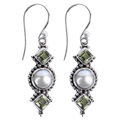 

Women Vintage Jewelry Sterling Silver Moonstone Earrings Gemstone Dangle Hook Stud Earring Engagament Wedding Gift
