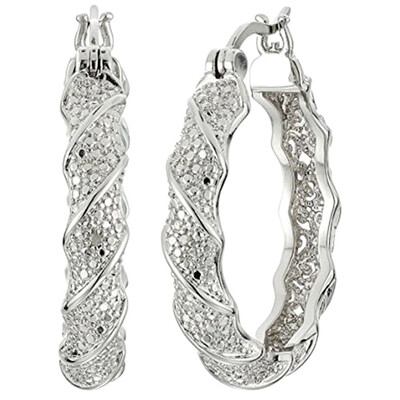 

18 K Gold Platedtopaz Twisted Hoop Earrings Pretty Gift Chic Beautiful Style