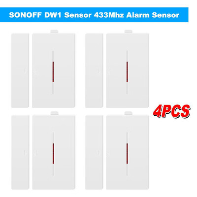 

4PCS SONOFF DW1 Sensor 433Mhz Door Window Alarm Sensor Wireless Automation Anti-Theft Alarm Compatible With RF Bridge For Smart Ho