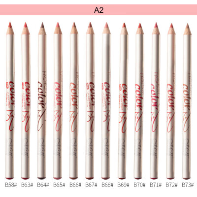 

Lip Liner 12 Colors Soft Waterproof Smooth Lip Liner Pen With Matte Mist Wood Pole Persistent Color Makeup