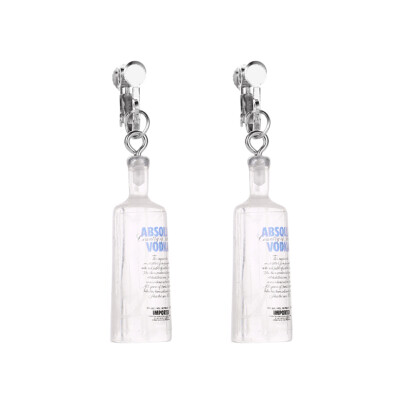 

Creative Cool Vodka Bottle Drop Drinking Style Transparent Bottle Dangle Earring