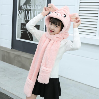 

Fashion Printed Long Scarf Cozy Soft Solid Print Childrens Scarves Cartoon Animal Embroidery Childrens Gloves Hat Scarf