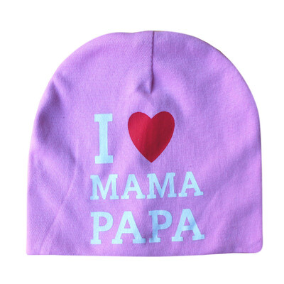 

Baby Hat Newborn infant Baby Cotton I Love Mama&Dad Print Caps Hats For Baby Girls Knitted Beanies Cap colorful
