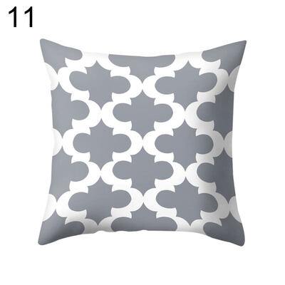 

Gray Geometric Square Throw Pillow Protector Case Cushion Cover Bedding Articles