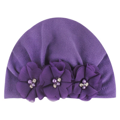 

Fashion Soft Baby Caps Fashion Pearl Floral Design Girls Boys Caps Baby Hat Infant Turban Elastic Cap 1-3T