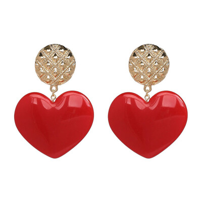 

Newest Fashion Acrylic Earring Cute Heart Shaped Stud Earring for Women Wedding Earring