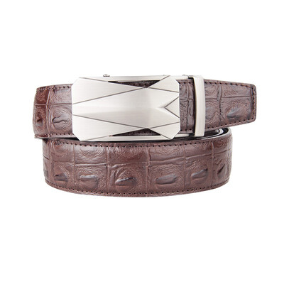 

BPSTAR Mens Automatic Buckle Genuine Leather Mens Ratchet Holeless Belt Business High Quality Mens Real Belt for Pants