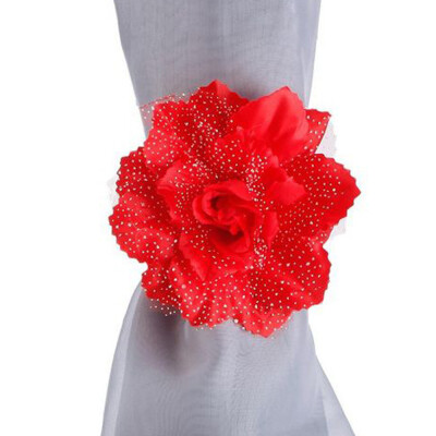 

Gobestart 2Pcs Best Peony Flower Curtain Clip-on Tie Backs Holdback Tieback Holder Panel