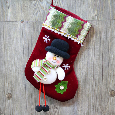 

Toponeto Candy Bag Christmas Gifts Tree Ornament Stocking Santa Claus Snowman Sock Decor