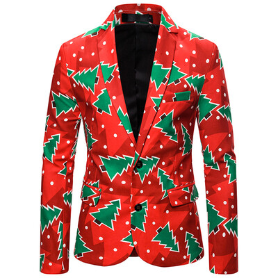 

Toponeto Mens Autumn And Winter New Fashion Casual Christmas Printing Long Sleeve Suit