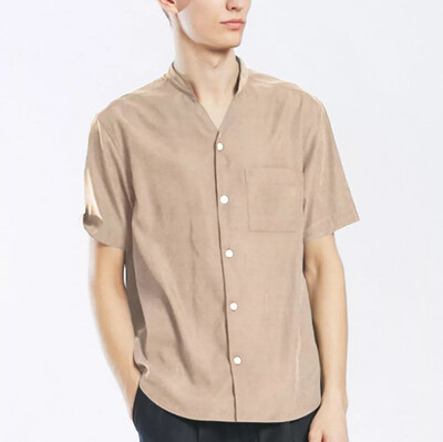 

Tailored Mens New Summer Casual Short-Sleeved Shirt Fashion Cotton Linen Blouse Top