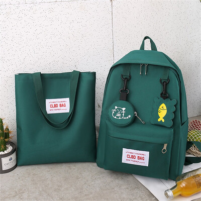 

Tailored Cartoon Alphabet Student Backpack Casual Large Capacity Travel 2 Piece Set
