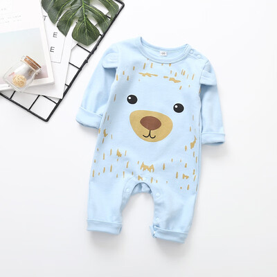 

Spring Autumn 95 Cotton Baby Girl Boy Romper Animal Cartoon Print Onesie Newborn Baby Cute Long-Sleeved Jumpsuit Baby Clothing