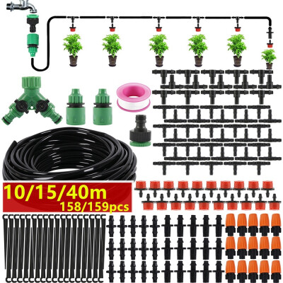 

10m15m40m DIY Micro Drip Irrigation Sprinkler System Plant Self Watering Dripper Garden Hose Kits