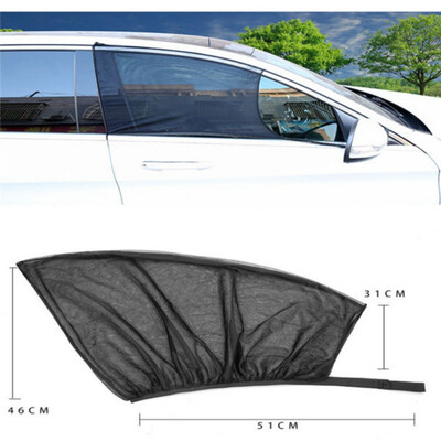 

2PCS Car Window Cover Sunshade Sun Shade Curtain UV Protection Shield Pair Visor Mesh Solar Mosquito Dust Protection Car-covers
