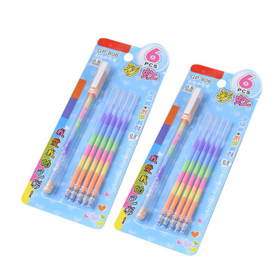 

12PcsSet Beautiful 6In1 Muticolor Highlighter Gel Pens Set Painting Pencil lead Markers For Kids