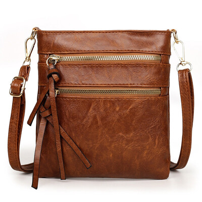 

Tailored Fashion Women Solid Color Zipper HnadBag Phone Bag shoulder Bag Messenger Bag