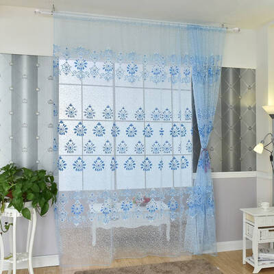 

Floral Tulle Voile Door Window Curtain Drape Panel Sheer Scarf Valances Decor