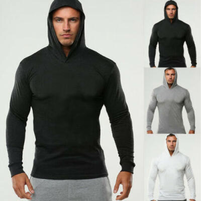 

New Mens Gym Muscle Sportswear Fitness Athletic Casual Hoodies Pullover Tops UK