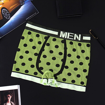 

Breathable Mid-rise Mens Boxer Briefs Fashion Novel Skin-friendly Dot Pattern Underwear