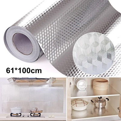 

Aluminum Foil Sticker Oilproof Waterproof Self-Adhesive Wall Sticker High Temperature Resistant Kitchen Wallpapers Stove Sticker