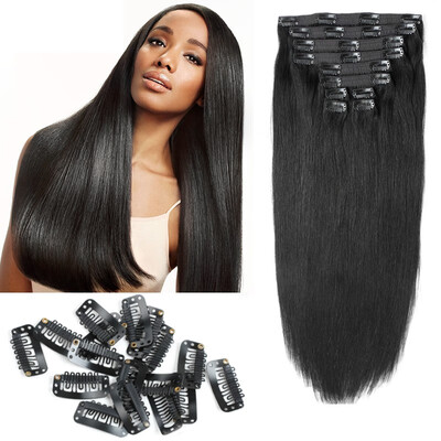 

BHF Hair Clip In Human Hair Extensions Machine Made Remy Hair 7pcsset Clip Ins 120g Brazilian Hair Extensions